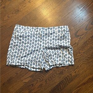 White House Black Market High Waist Blue and White Shorts